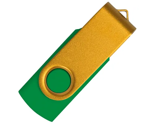 Флеш накопитель USB 2.0 Twister Сolor Mix 16GB, пластик Софт Тач/металл, зеленый/желтый