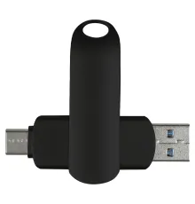 Флеш накопитель  USB 3.0 + TYPE C Cupertino, металл, черный матовый, 32 GB