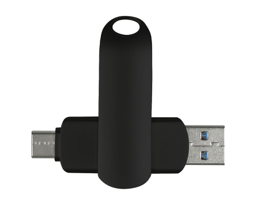 Флеш накопитель USB 3.0 + TYPE C Cupertino, металл, черный матовый, 32 GB Флеш накопитель USB 3.0 + TYPE C Cupertino, металл, черный матовый, 32 GB