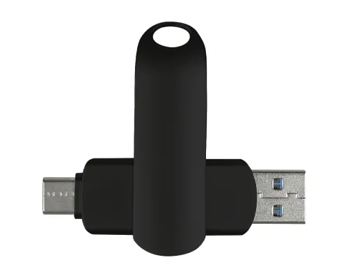 Флеш накопитель USB 3.0 + TYPE C Cupertino, металл, черный матовый, 32 GB Флеш накопитель USB 3.0 + TYPE C Cupertino, металл, черный матовый, 32 GB