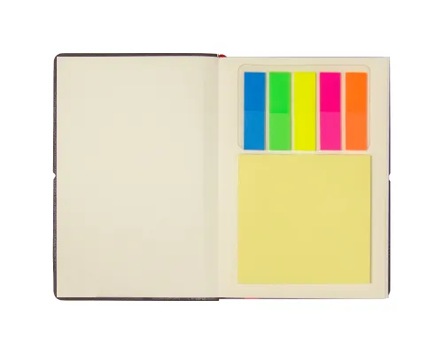 Блокнот А6 Van Diemen, со стикерами, в гибкой обложке c резинкой в линейку, темно-синий