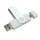 Флеш накопитель USB 2.0/OTG Twister Smart 16GB, пластик Софт Тач/металл, белый/белый