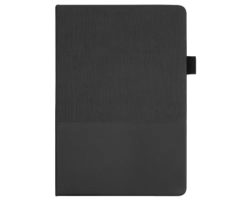 Блокнот А5 Burnie, в твердой обложке c резинкой и петлей для ручки в линейку, черный