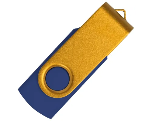 Флеш накопитель USB 2.0 Twister Сolor Mix 16GB, пластик Софт Тач/металл, темно-синий/желтый