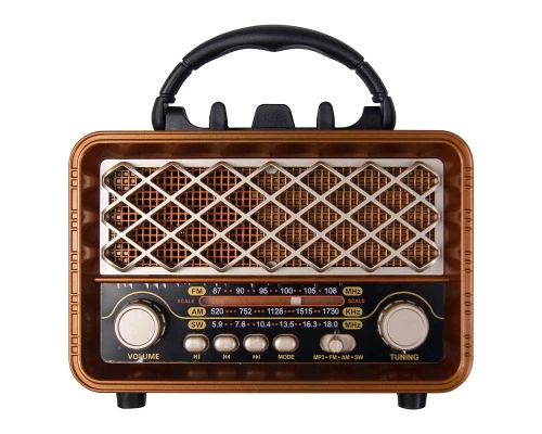 Ретро радио в стиле радиолы, диапазон частот  AM FM SW, USB, Bluetooth, Heritage Timeless, цвет светло-коричневый
