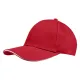 Кепка 6-панельная Oxford 300, c белым сендвичем, красная