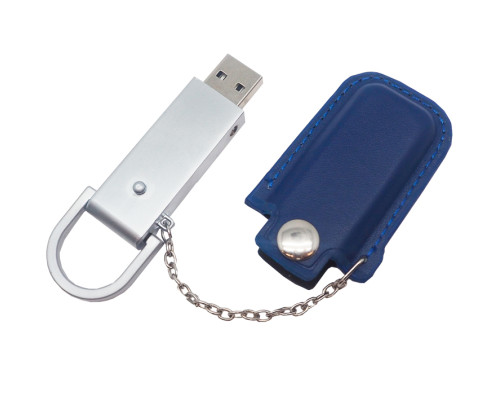 Флеш накопитель USB 2.0 Palermo в кожаном чехле 32GB, металл, синий/серебристый Флеш накопитель USB 2.0 Palermo в кожаном чехле 32GB, металл, синий/серебристый