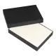 Коробка подарочная, размер 24*17,5*3 см, Solution Superior Linen, черная, бежевый ложемент под два прямоугольных предмета