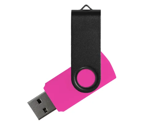 Флеш накопитель USB 2.0 Twister Сolor Mix 16GB, пластик Софт Тач/металл, розовый/черный