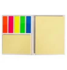 Набор цветных бумажных стикеров  Stick and Fun в твердом переплете, 50 листов в блоке,  размер 8*10,5*1 см, белый