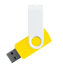 Флеш накопитель USB 2.0 Twister Сolor Mix 16GB, пластик Софт Тач/металл, желтый/белый