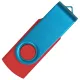Флеш накопитель USB 2.0 Twister Сolor Mix 16GB, пластик Софт Тач/металл, красный/голубой
