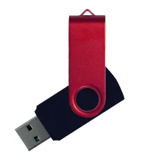 Флеш накопитель USB 2.0 Twister Сolor Mix 16GB, пластик Софт Тач/металл, черный/красный