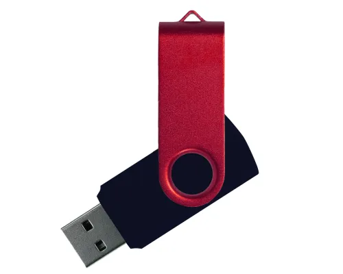 Флеш накопитель USB 2.0 Twister Сolor Mix 16GB, пластик Софт Тач/металл, черный/красный