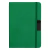 Блокнот А5 Hobard, в твердой тканевой обложке c резинкой в линейку, зеленый