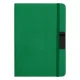Блокнот А5 Hobard, в твердой тканевой обложке c резинкой в линейку, зеленый