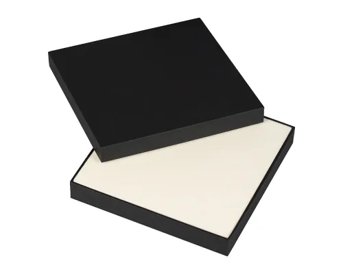 Коробка подарочная, размер 18*18*2 см, Solution Superior Linen, черная, бежевый ложемент под ручку и прямоугольный предмет