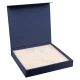 Подарочная коробка, размер 29,7*28,0*4,5 см, Solution Prestige Magnum  Linen с магнитным клапаном, темно-синяя, с черным ложементом из EVA