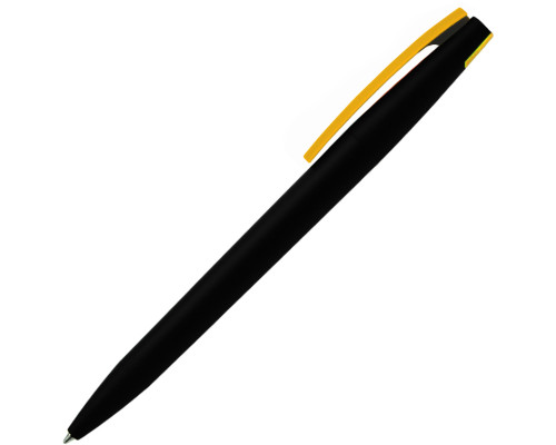 Ручка шариковая, пластиковая софт-тач, Zorro Color Mix, черная/желтая Ручка шариковая, пластиковая софт-тач, Zorro Color Mix, черная/желтая