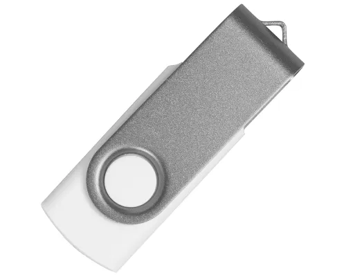 Флеш накопитель USB 2.0 Twister Сolor Mix 16GB, пластик Софт Тач/металл, белый/серебристый