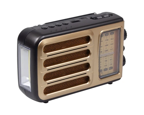 Ретро радио Heritage Melody,  Bluetooth, AM/FM/SW, LED-подсветкой, USB, TF и MP3-плеером, цвет светло-коричневый