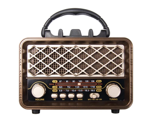 Ретро радио в стиле радиолы, диапазон частот  AM FM SW, USB, Bluetooth, Heritage Timeless, цвет  коричневый