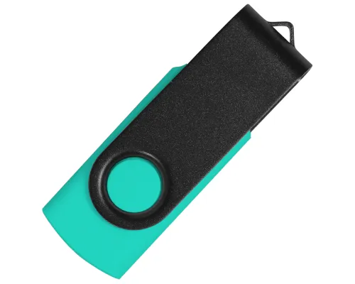 Флеш накопитель USB 2.0 Twister Сolor Mix 16GB, пластик Софт Тач/металл, бирюзовый/черный