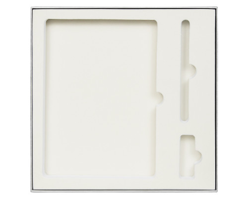 Коробка подарочная Solution Superior Linen под ежедневник, ручку и флешку, серебро, 25,7x25,7 см, бежевый ложемент Коробка подарочная Solution Superior Linen под ежедневник, ручку и флешку, серебро, 25,7x25,7 см, бежевый ложемент