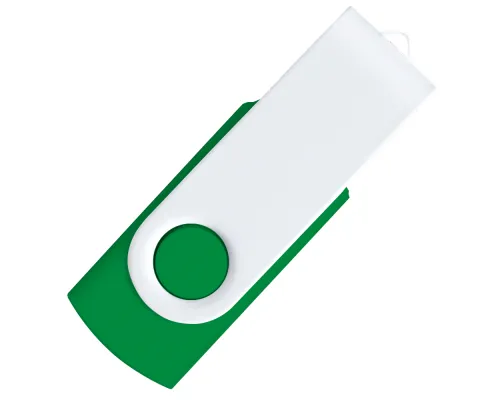 Флеш накопитель USB 2.0 Twister Сolor Mix 16GB, пластик Софт Тач/металл, зеленый/белый