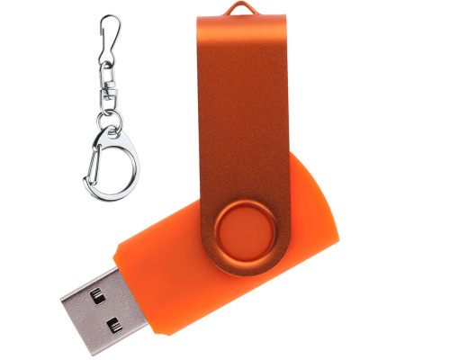Флеш накопитель USB 2.0 Twister 16GB, пластик Софт Тач/металл, оранжевый/оранжевый Флеш накопитель USB 2.0 Twister 16GB, пластик Софт Тач/металл, оранжевый/оранжевый