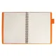 Ежедневник Flexy Verde Sivilia B5 на пружине, серо-оранжевый, недатированный, в гибкой обложке