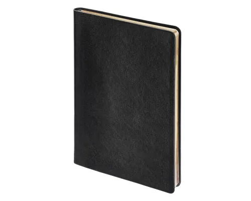 Ежедневник Flexy Buffalo А5, черный с золотистым срезом , недатированный, в гибкой обложке