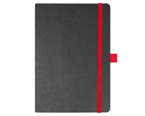 Блокнот Flexy Forest Urban Soft leather  А5, недатированный, с резинкой и петлей для ручки, в гибкой обложке, черно-красный