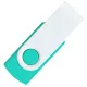 Флеш накопитель USB 2.0 Twister Сolor Mix 16GB, пластик Софт Тач/металл, бирюзовый/белый