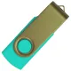 Флеш накопитель USB 2.0 Twister Сolor Mix 16GB, пластик Софт Тач/металл, бирюзовый/оливковый