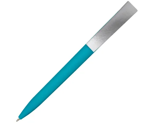 Ручка шариковая, пластик софт-тач, Zorro Color Mix бирюзовая/серебристая Ручка шариковая, пластик софт-тач, Zorro Color Mix бирюзовая/серебристая