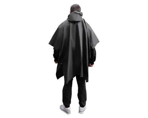 Дождевик пончо Budget туристический один размер, черный