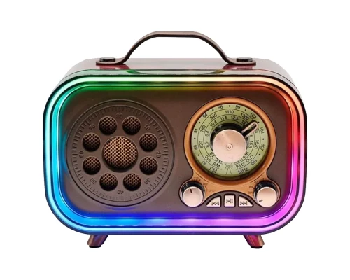 Ретро радио в стиле радиолы, диапазон частот  AM FM SW, USB, Bluetooth, Heritage Memories, со светодиодной подсветкой, цвет коричневый