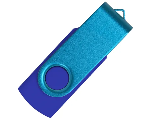 Флеш накопитель USB 2.0 Twister Сolor Mix 16GB, пластик Софт Тач/металл, синий/голубой