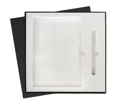 Набор подарочный Solution Duo (ежедневник City Moderna Pristine, ручка Gamma) черный с  серебром