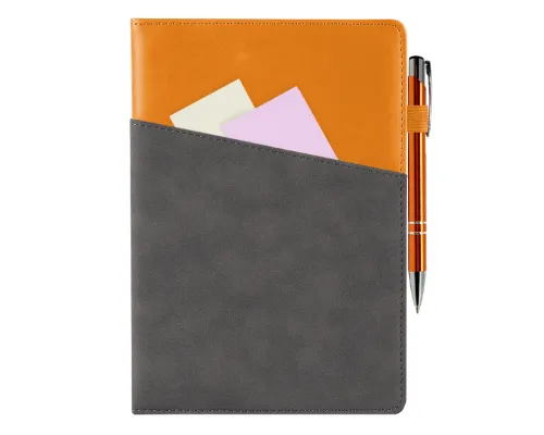 Ежедневник Smart Porta Nuba Latte А5, серый/оранжевый, недатированный, в твердой обложке