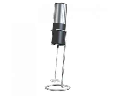 Вспениватель молока электрический с металлической подставкой, Circle Joy Silver Knight Series Electric Milk Frother, серебристый/черный Вспениватель молока электрический с металлической подставкой, Circle Joy Silver Knight Series Electric Milk Frother, серебристый/черный