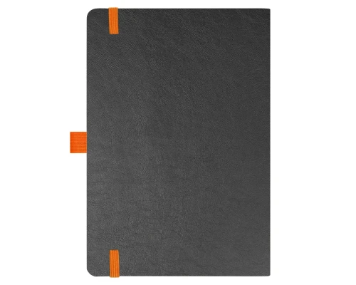 Блокнот Flexy Forest Urban Soft leather  А5, недатированный, с резинкой и петлей для ручки, в гибкой обложке, черно-оранжевый