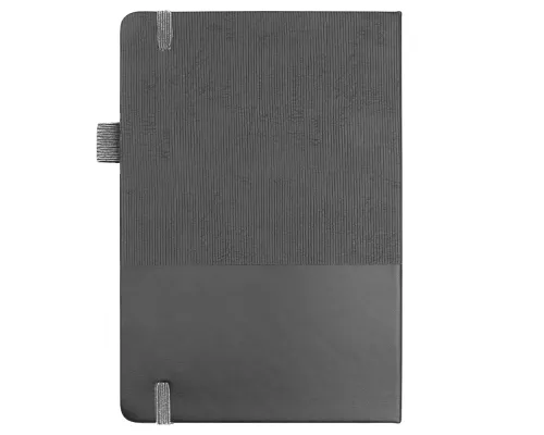 Блокнот А5 Burnie, в твердой обложке c резинкой и петлей для ручки в линейку, серый