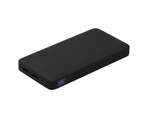 Внешний аккумулятор (powerbank) «WeCharge Velvet», 10 000 mAH, 5V -2A , c цифровым дисплеем для контроля заряда, черный