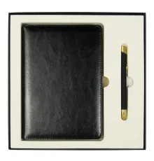 Набор подарочный Solution Duo (ежедневник City Nebraska, ручка Legend Soft Touch Mirror Gold), черный