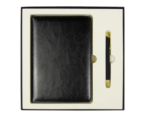 Набор подарочный Solution Duo (ежедневник City Nebraska, ручка Legend Soft Touch Mirror Gold), черный