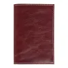 Обложка для паспорта Leather Sky Matt Trend из натуральной кожи, бордовая с белой прострочкой