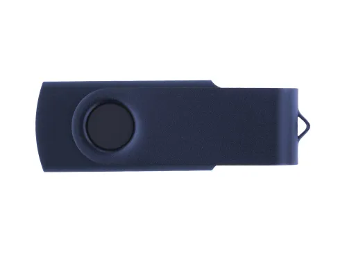 Флеш накопитель USB 2.0 Twister 16GB, пластик Софт Тач/металл, темно-синий/темно-синий
