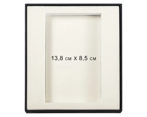 Коробка подарочная, размер 16*14*2 см, Solution Superior Linen, черная, бежевый ложемент с прямоугольной вырубкой